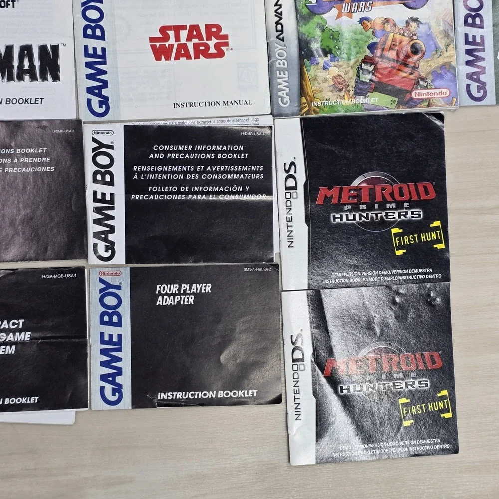 Lot of 23 Nintendo Gameboy + Color + Advance DS Instruction Booklets Manual Only